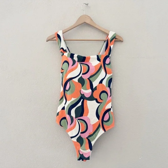 Boden Cross Strap One Piece Swimsuit 12 Retro 70s Floral Print Pool Beach S0215 - Picture 4 of 12